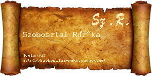 Szoboszlai Réka névjegykártya