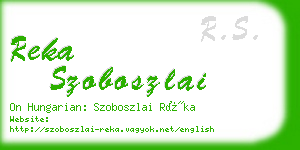 reka szoboszlai business card